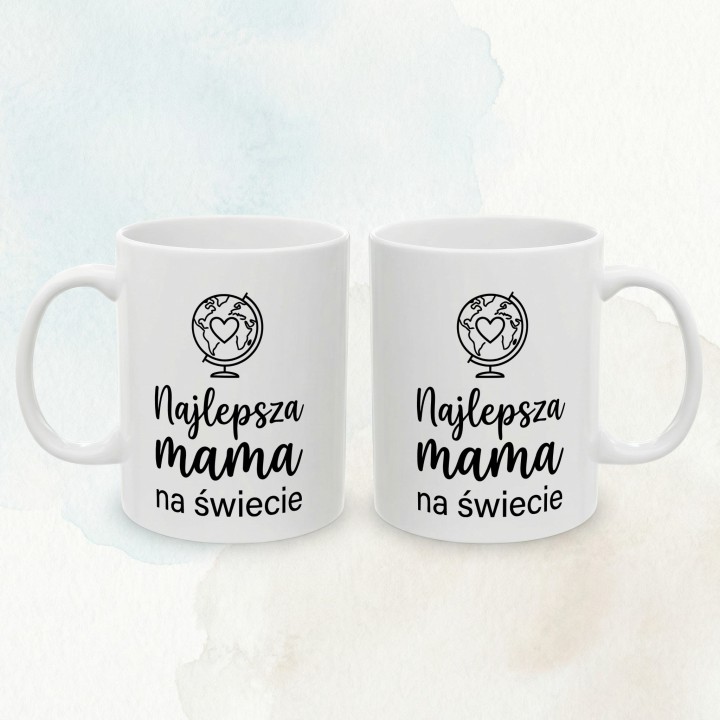 Kubek dla mamy Najlepsza mama na świecie | Globus z sercem