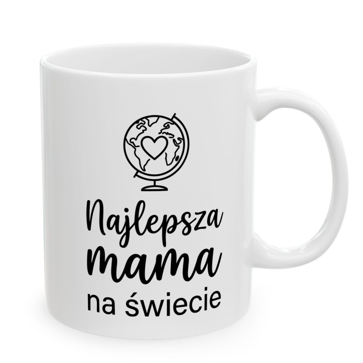 Kubek dla mamy Najlepsza mama na świecie | Globus z sercem