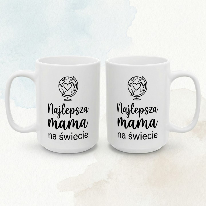 Kubek dla mamy Najlepsza mama na świecie | Globus z sercem