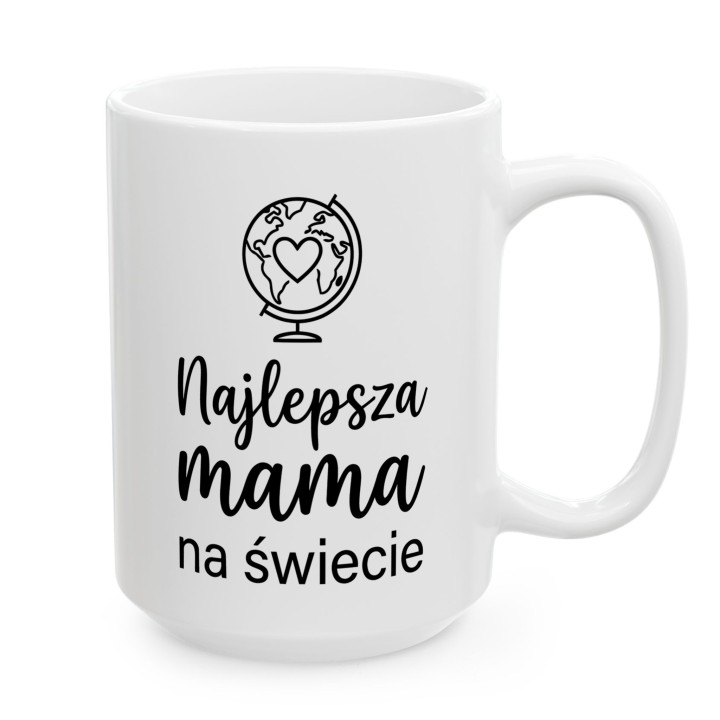 Kubek dla mamy Najlepsza mama na świecie | Globus z sercem