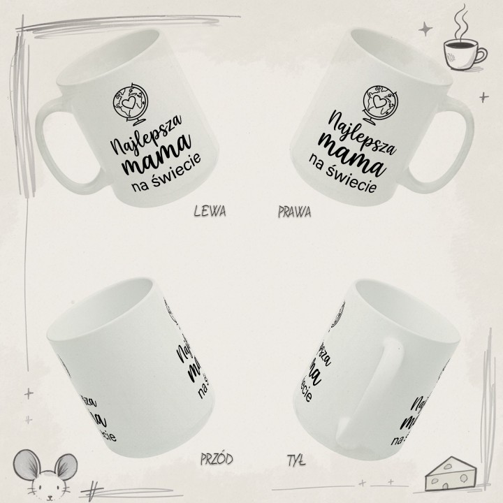 Kubek dla mamy Najlepsza mama na świecie | Globus z sercem