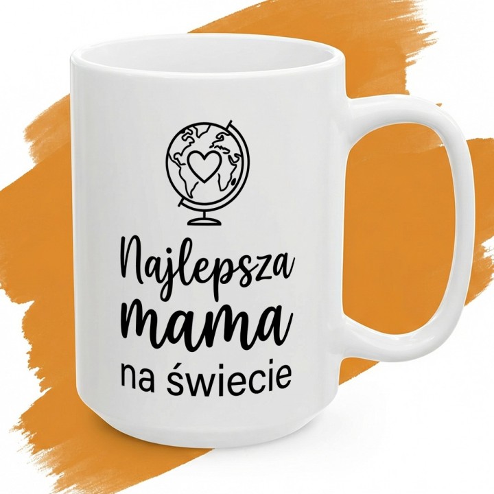 Kubek dla mamy Najlepsza mama na świecie | Globus z sercem