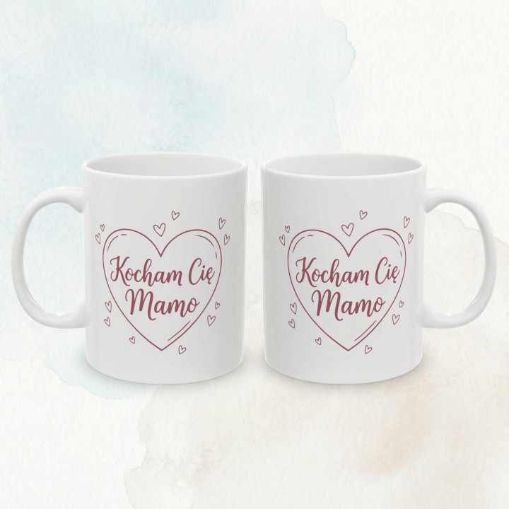Kubek Kocham Cię Mamo – Prezent dla mamy z sercem