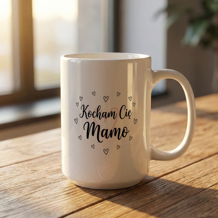 Kubek dla mamy Kocham Cię Mamo serca | Prezent na Dzień Matki