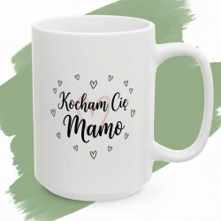 Kubek z nadrukiem Kocham Cię Mamo – serce otoczone czułością