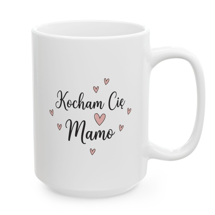 Kubek dla mamy Kocham Cię Mamo pastelowe serduszka | Prezent na Dzień Mamy