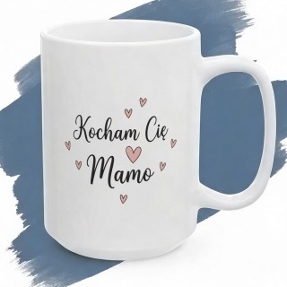 Kubek dla mamy Kocham Cię Mamo pastelowe serduszka | Prezent na Dzień Mamy