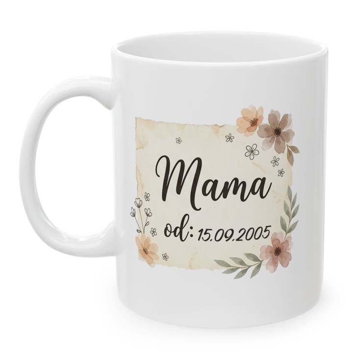 Kubek dla mamy z personalizowaną datą | Prezent na Dzień Matki