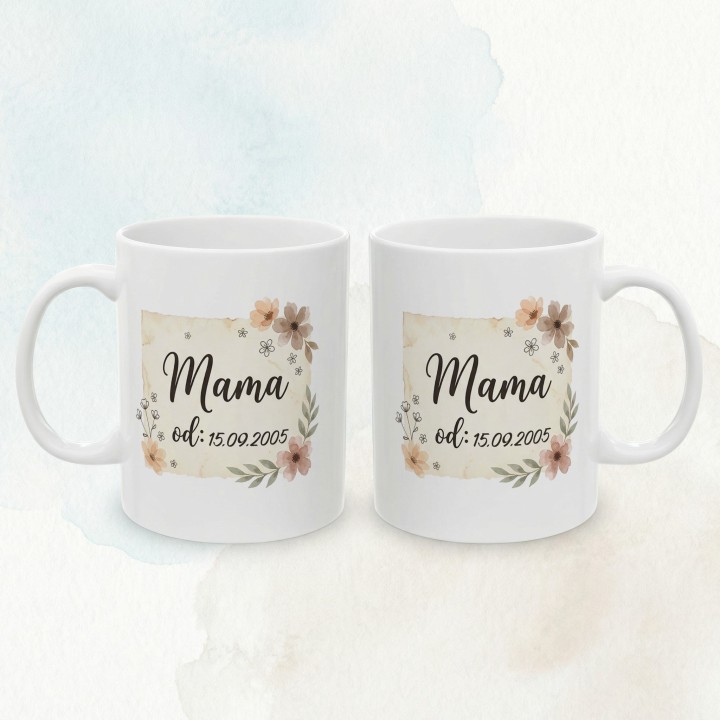 Kubek dla mamy z personalizowaną datą | Prezent na Dzień Matki