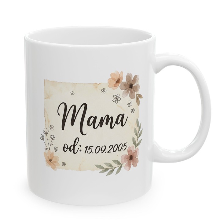 Kubek dla mamy z personalizowaną datą | Prezent na Dzień Matki