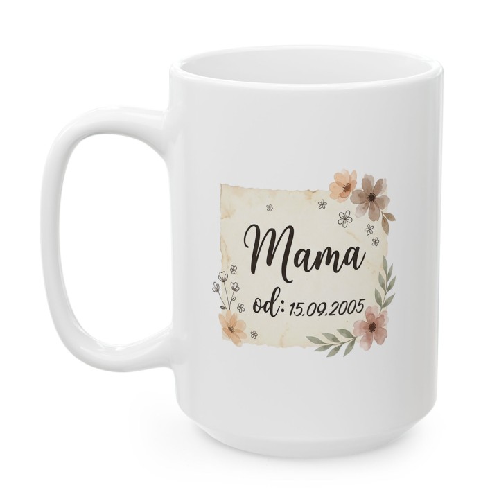 Kubek dla mamy z personalizowaną datą | Prezent na Dzień Matki