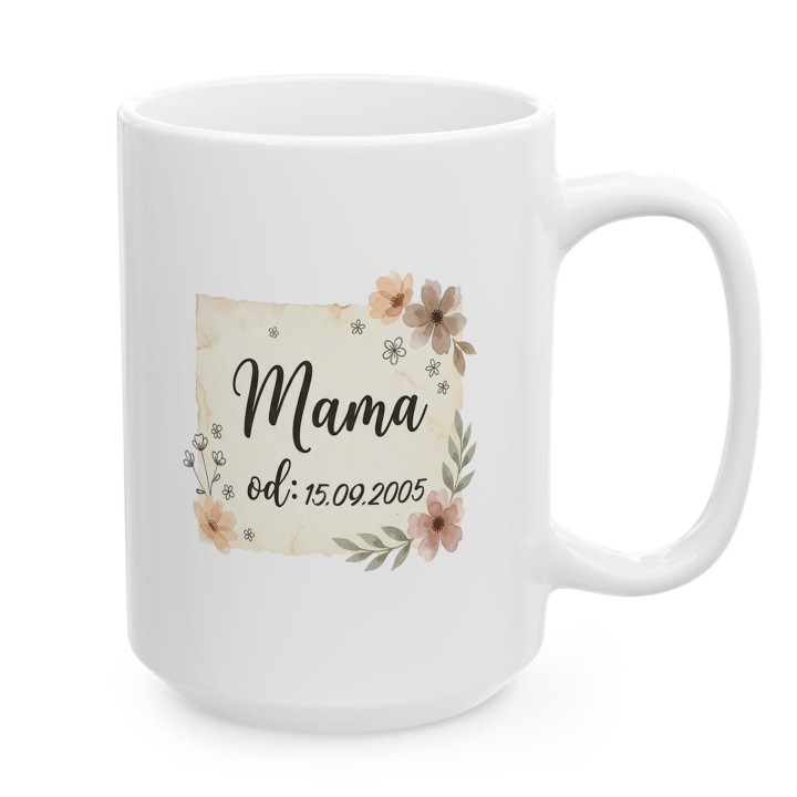 Kubek dla mamy z personalizowaną datą | Prezent na Dzień Matki