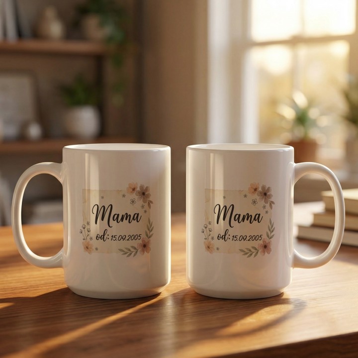 Kubek dla mamy z personalizowaną datą | Prezent na Dzień Matki