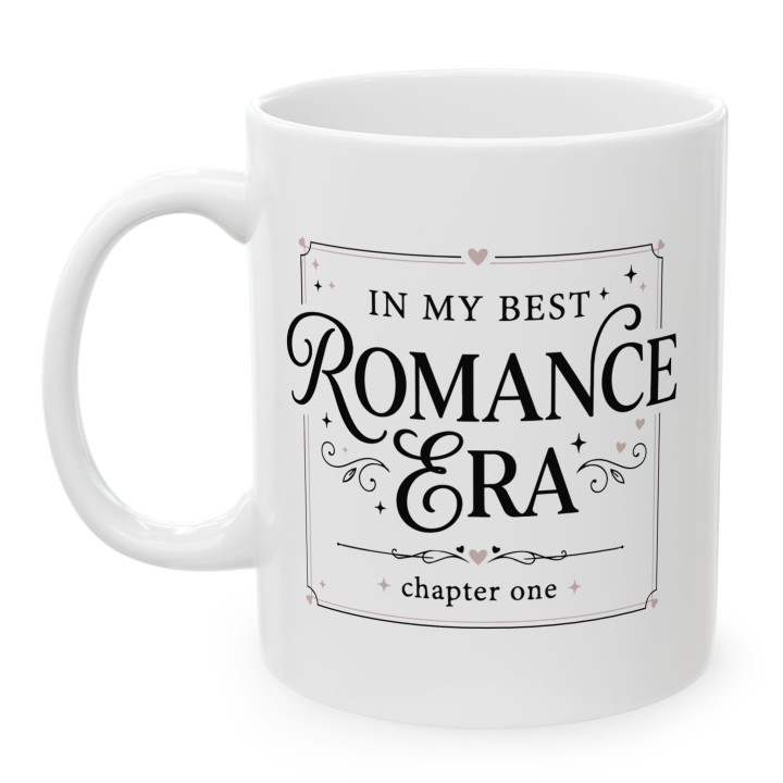 Kubek z nadrukiem In My Best Romance Era - Prezent dla fanki romansów