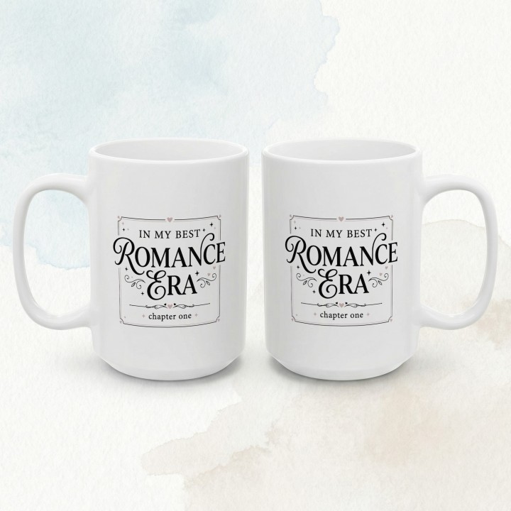 Kubek z nadrukiem In My Best Romance Era - Prezent dla fanki romansów