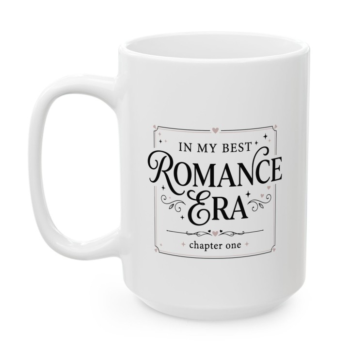 Kubek z nadrukiem In My Best Romance Era - Prezent dla fanki romansów