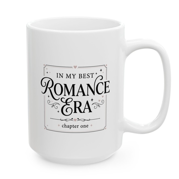 Kubek z nadrukiem In My Best Romance Era - Prezent dla fanki romansów