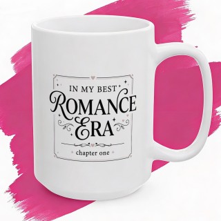 Kubek z nadrukiem In My Best Romance Era - Prezent dla fanki romansów