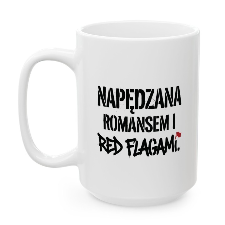 Kubek fanki dark romance Napędzana romansem i red flagami prezent