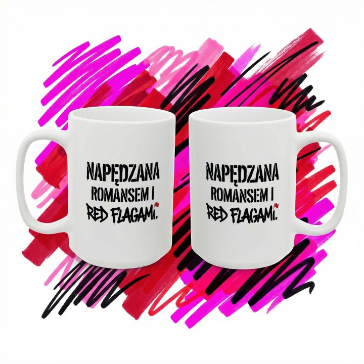 Kubek fanki dark romance Napędzana romansem i red flagami prezent