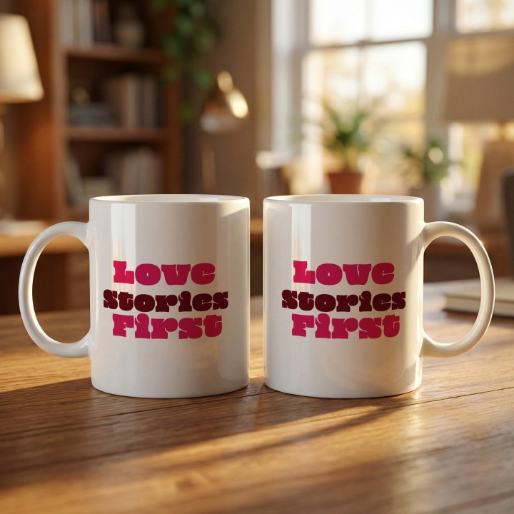 Kubek dla czytelniczki Love Stories First prezent mól książkowy