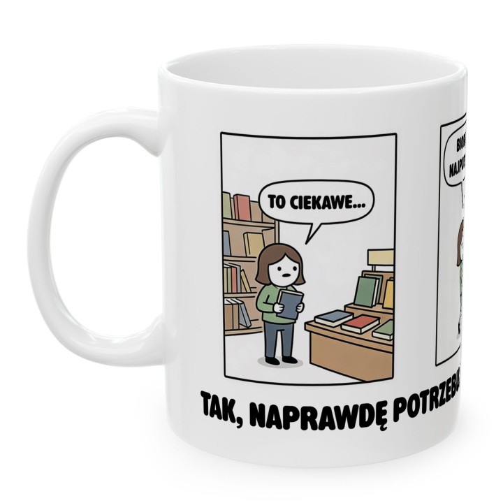 Kubek dla mola książkowego Komiks Biorę tylko najpotrzebniejsze książki