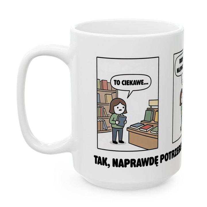 Kubek dla mola książkowego Komiks Biorę tylko najpotrzebniejsze książki