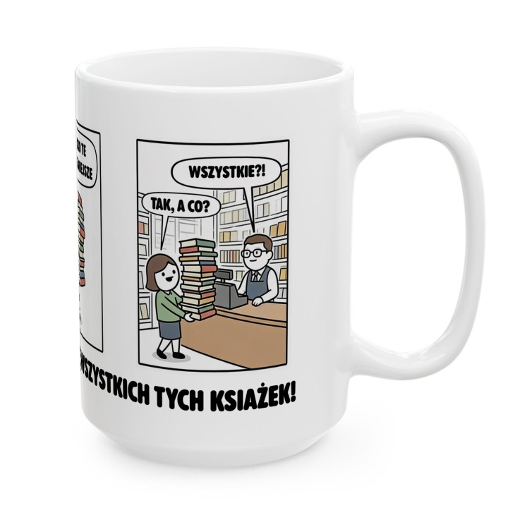 Kubek dla mola książkowego Komiks Biorę tylko najpotrzebniejsze książki