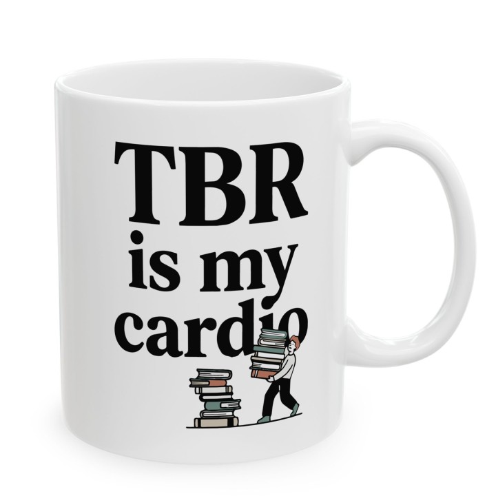 Kubek dla mola książkowego TBR is my cardio – Śmieszny prezent dla czytelnika