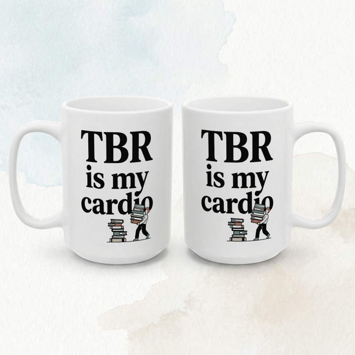 Kubek dla mola książkowego TBR is my cardio – Śmieszny prezent dla czytelnika
