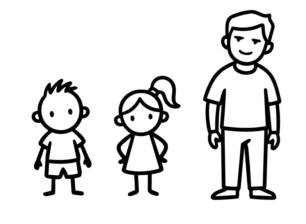 Chłopiec + Dziewczynka + Mąż Klasyczna fryzura