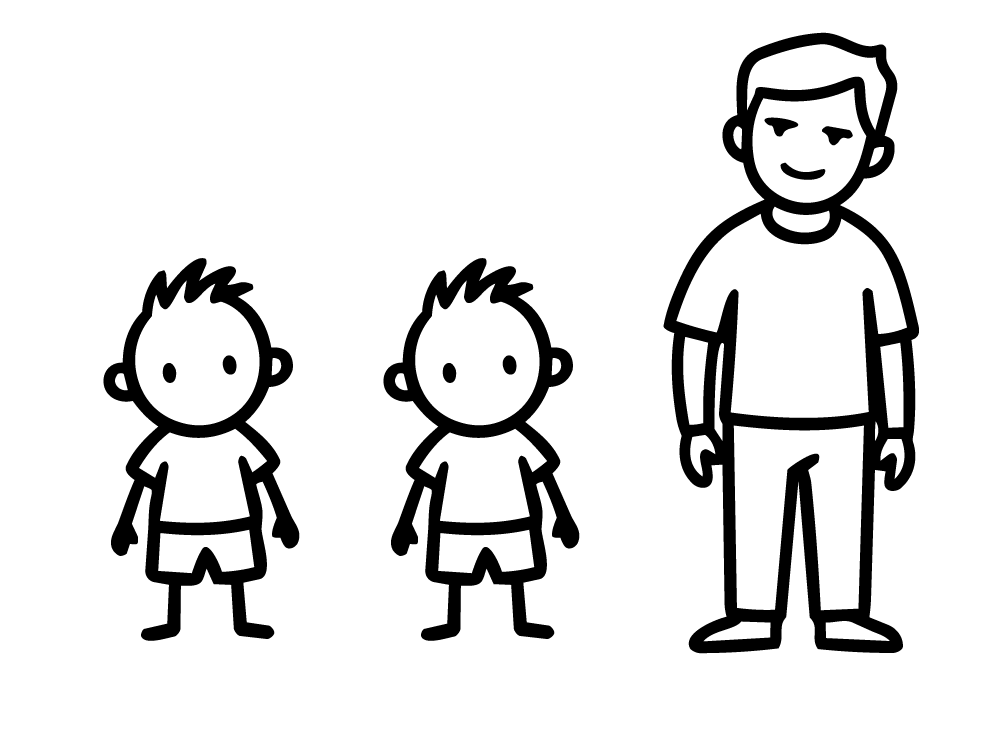 Dwóch Chłopców + Mąż Klasyczna fryzura