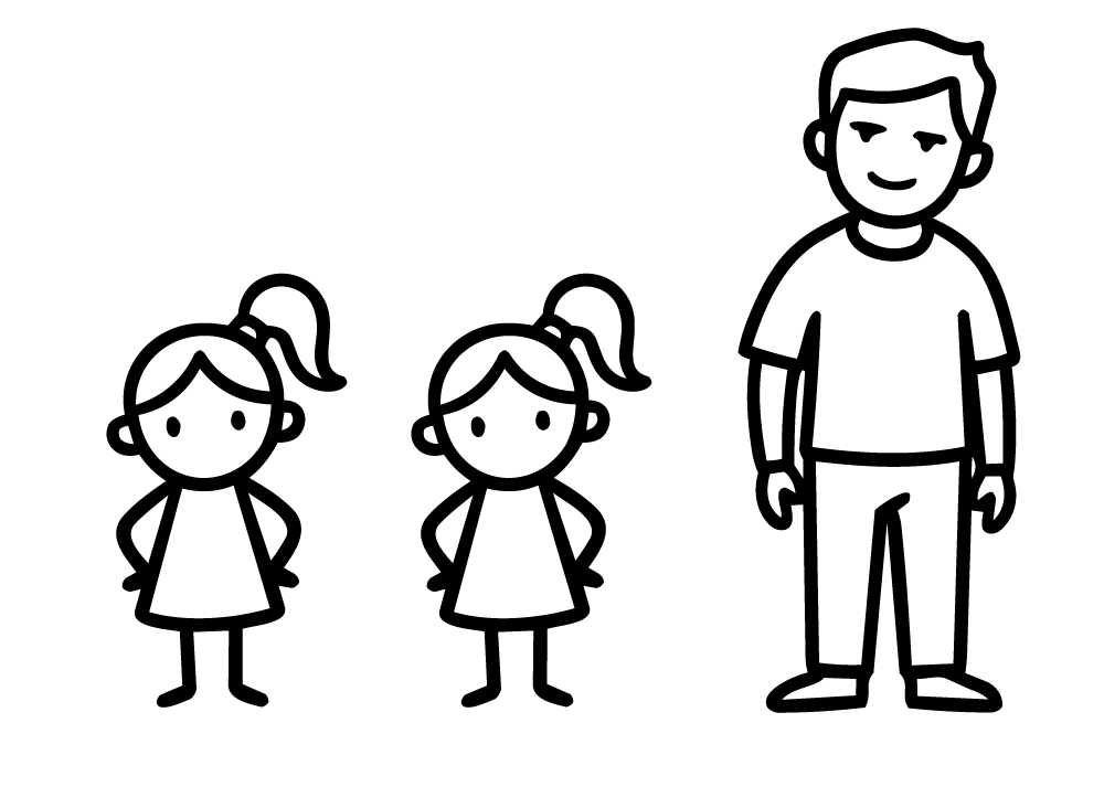 Dwie Dziewczynki + Mąż Klasyczna fryzura